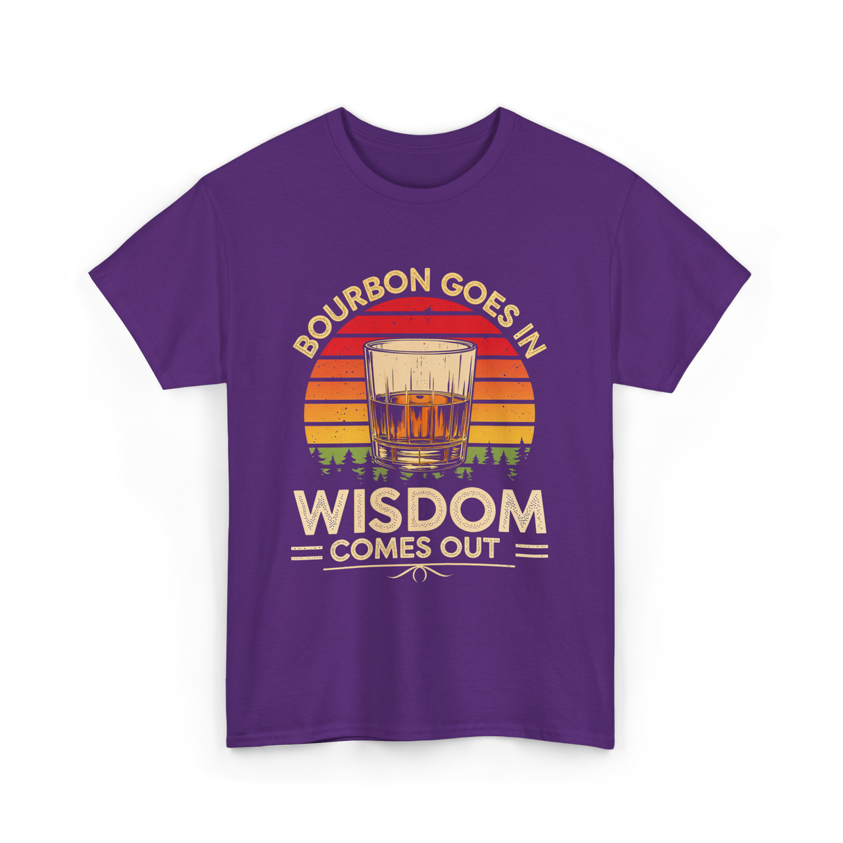 Bourbon Goes In Wisdom Bourbon T-Shirt - Purple