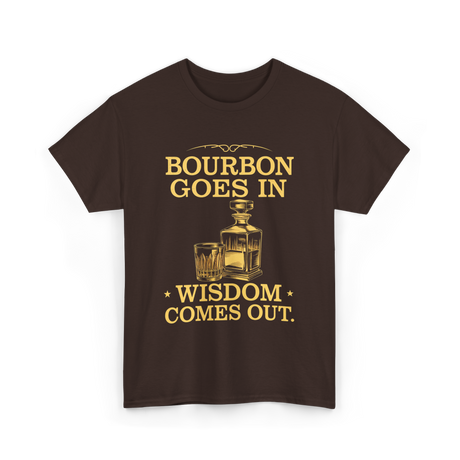 Bourbon Goes In Wisdom T-Shirt - Dark Chocolate