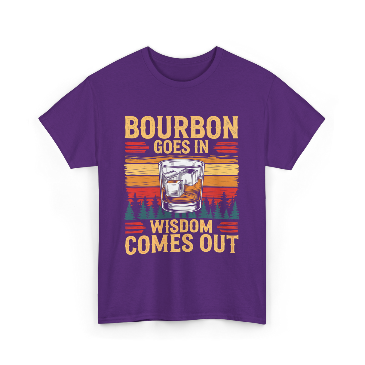 Bourbon Goes In Wisdom T-Shirt - Purple