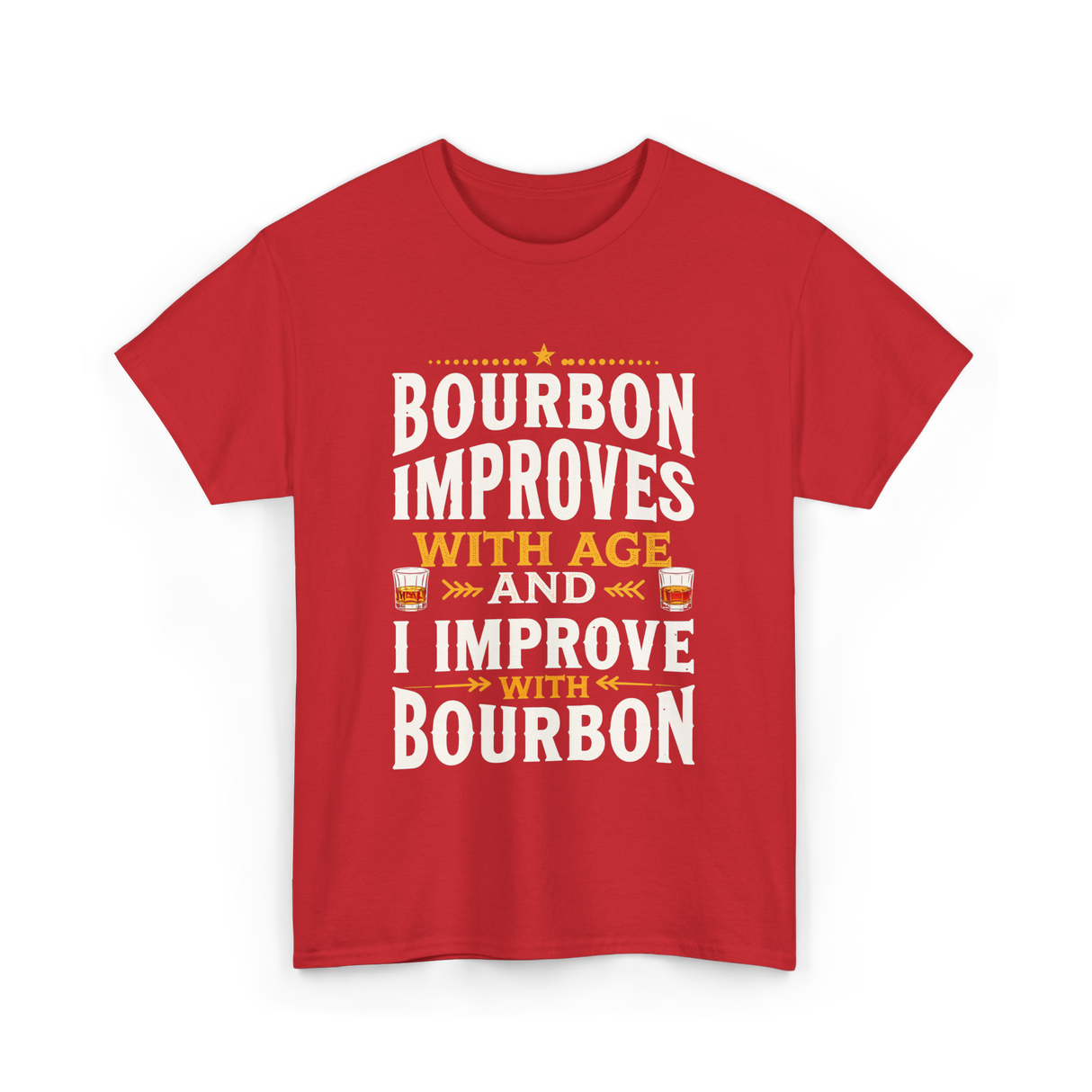 Bourbon Improves With Age Bourbon T-Shirt - Red