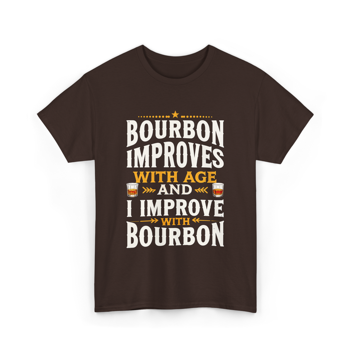 Bourbon Improves With Age Bourbon T-Shirt - Dark Chocolate