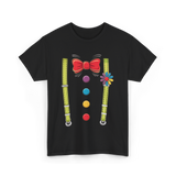 Bow Tie Suspenders Clown T-Shirt - Black