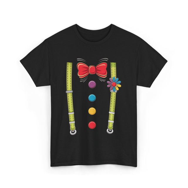 Bow Tie Suspenders Clown T-Shirt - Black