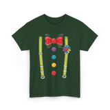 Bow Tie Suspenders Clown T-Shirt - Forest Green