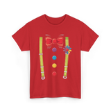 Bow Tie Suspenders Clown T-Shirt - Red