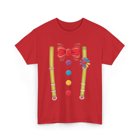 Bow Tie Suspenders Clown T-Shirt - Red