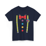 Bow Tie Suspenders Clown T-Shirt - Navy