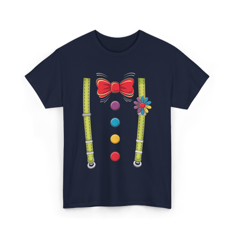 Bow Tie Suspenders Clown T-Shirt - Navy