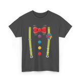 Bow Tie Suspenders Clown T-Shirt - Dark Heather