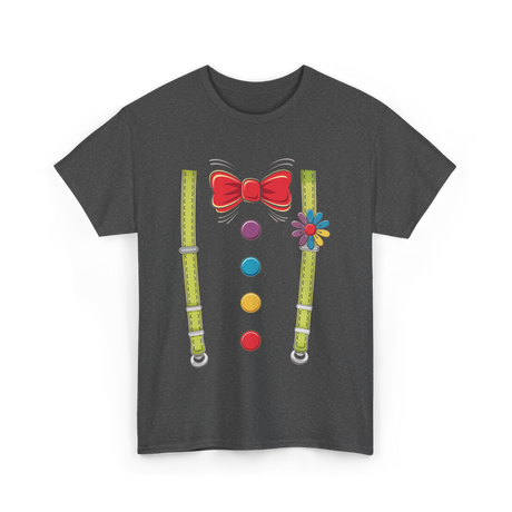 Bow Tie Suspenders Clown T-Shirt - Dark Heather