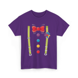 Bow Tie Suspenders Clown T-Shirt - Purple