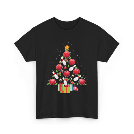 Bowling Christmas Tree Bowling T-Shirt - Black