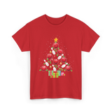 Bowling Christmas Tree Bowling T-Shirt - Red