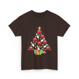 Bowling Christmas Tree Bowling T-Shirt - Dark Chocolate