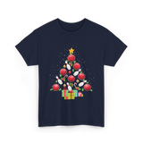 Bowling Christmas Tree Bowling T-Shirt - Navy