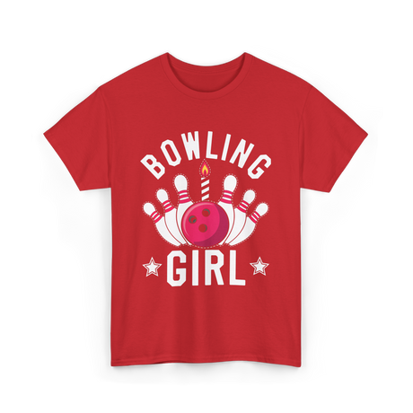 Bowling Girl Bowling T-Shirt - Red