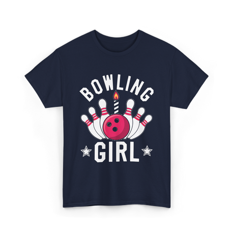 Bowling Girl Bowling T-Shirt - Navy