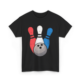 Bowling Pins And Ball Bowling T-Shirt - Black