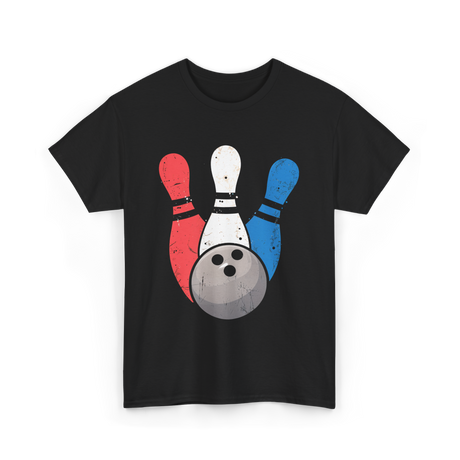 Bowling Pins And Ball Bowling T-Shirt - Black