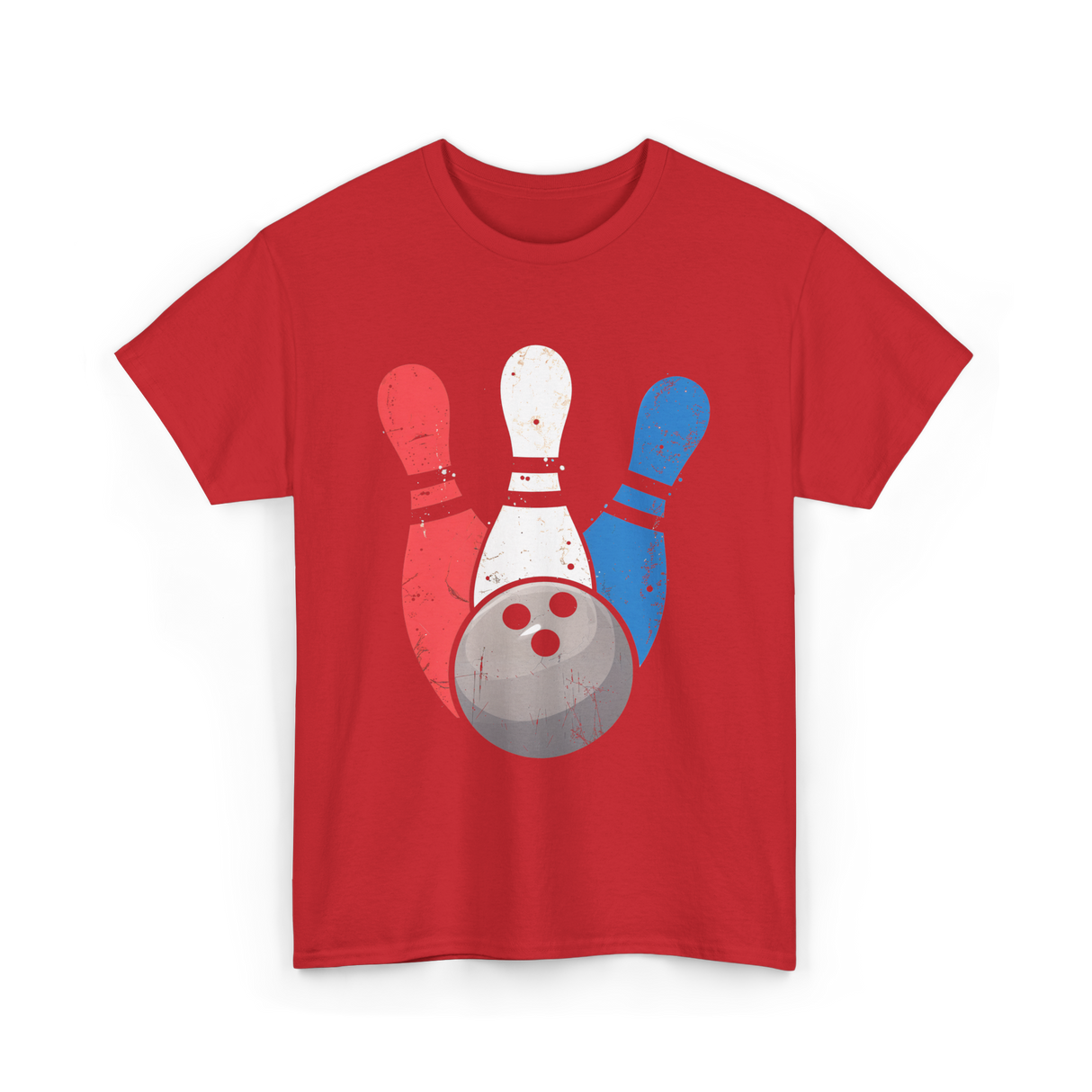 Bowling Pins And Ball Bowling T-Shirt - Red