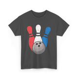 Bowling Pins And Ball Bowling T-Shirt - Dark Heather