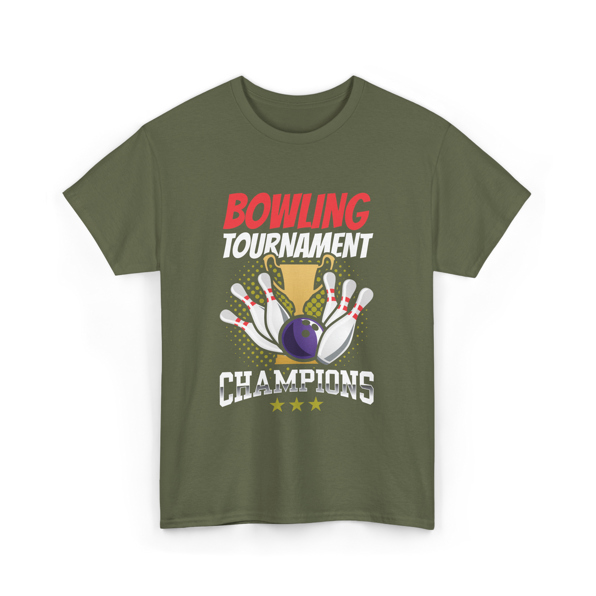 Bowling Tournament Champions Bowling T-Shirt - Military Green