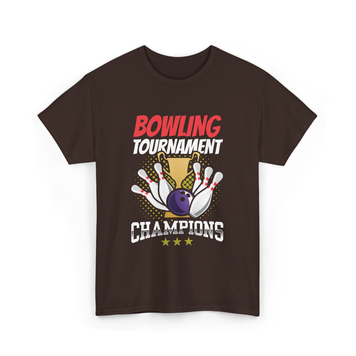 Bowling Tournament Champions Bowling T-Shirt - Dark Chocolate