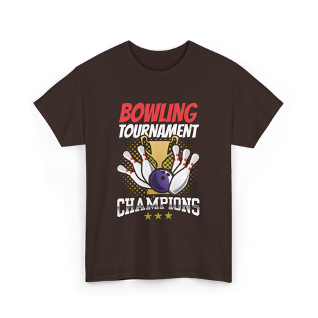 Bowling Tournament Champions Bowling T-Shirt - Dark Chocolate