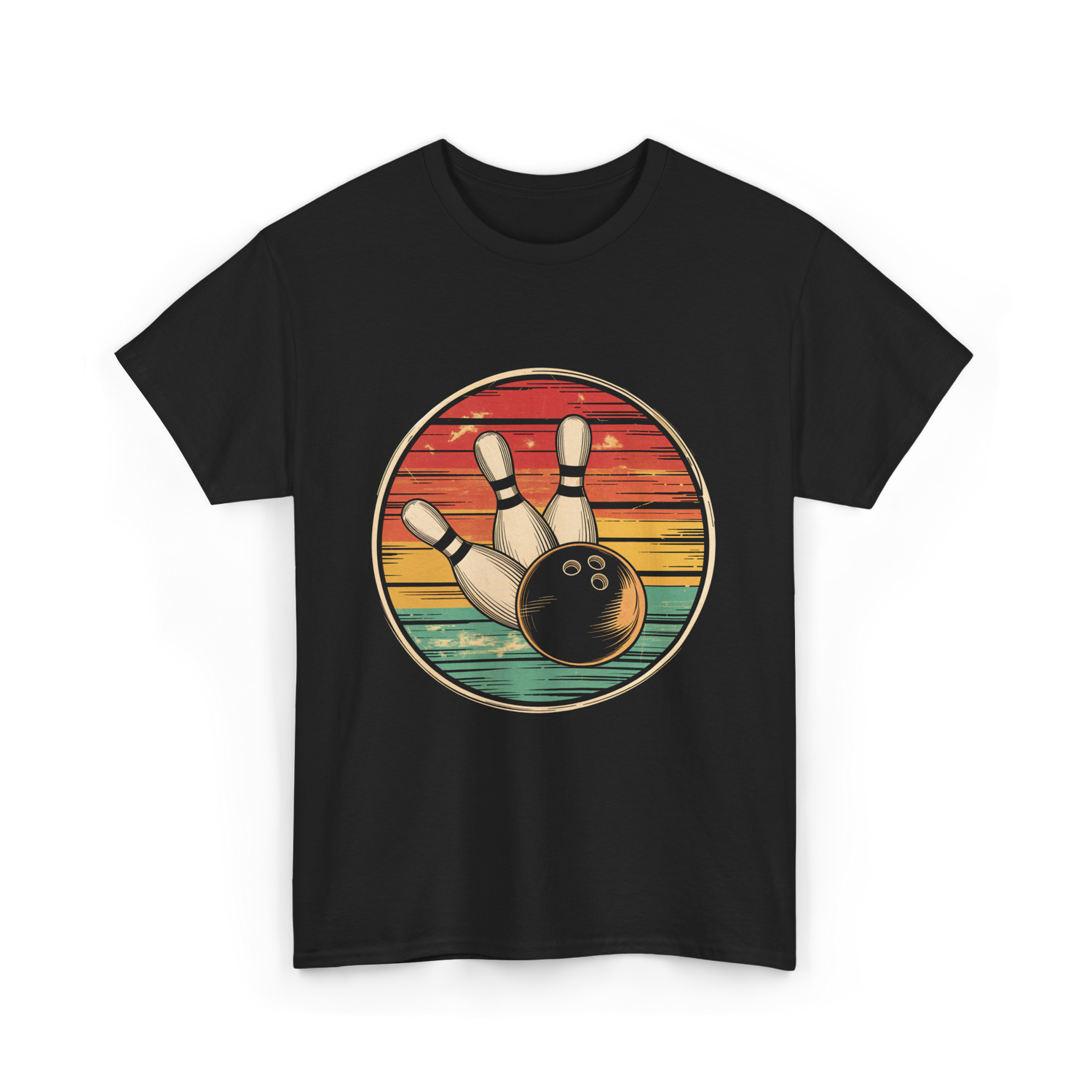 Bowling Vintage Retro Bowling T-Shirt - Black