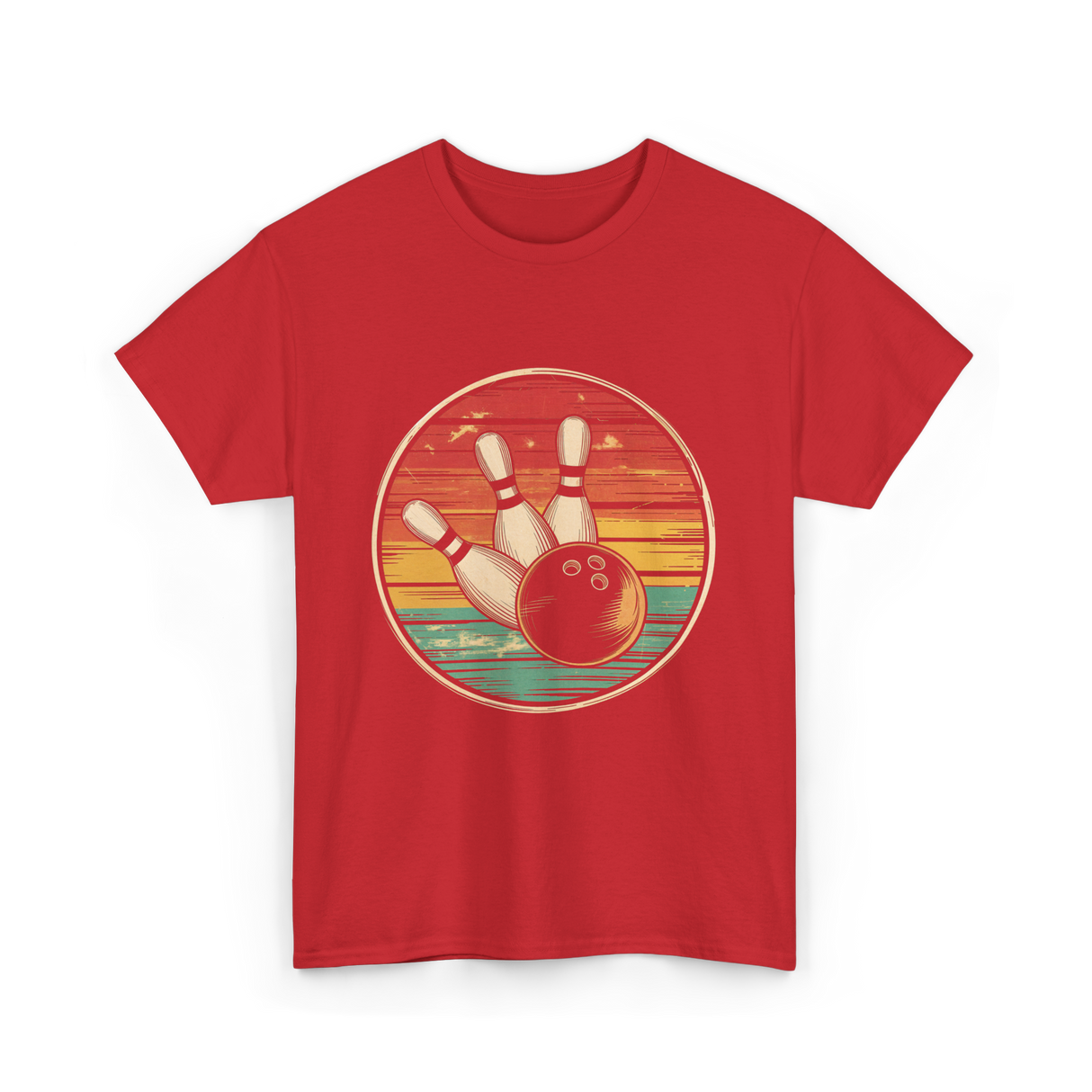 Bowling Vintage Retro Bowling T-Shirt - Red