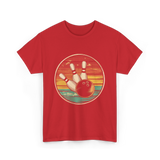 Bowling Vintage Retro Bowling T-Shirt - Red