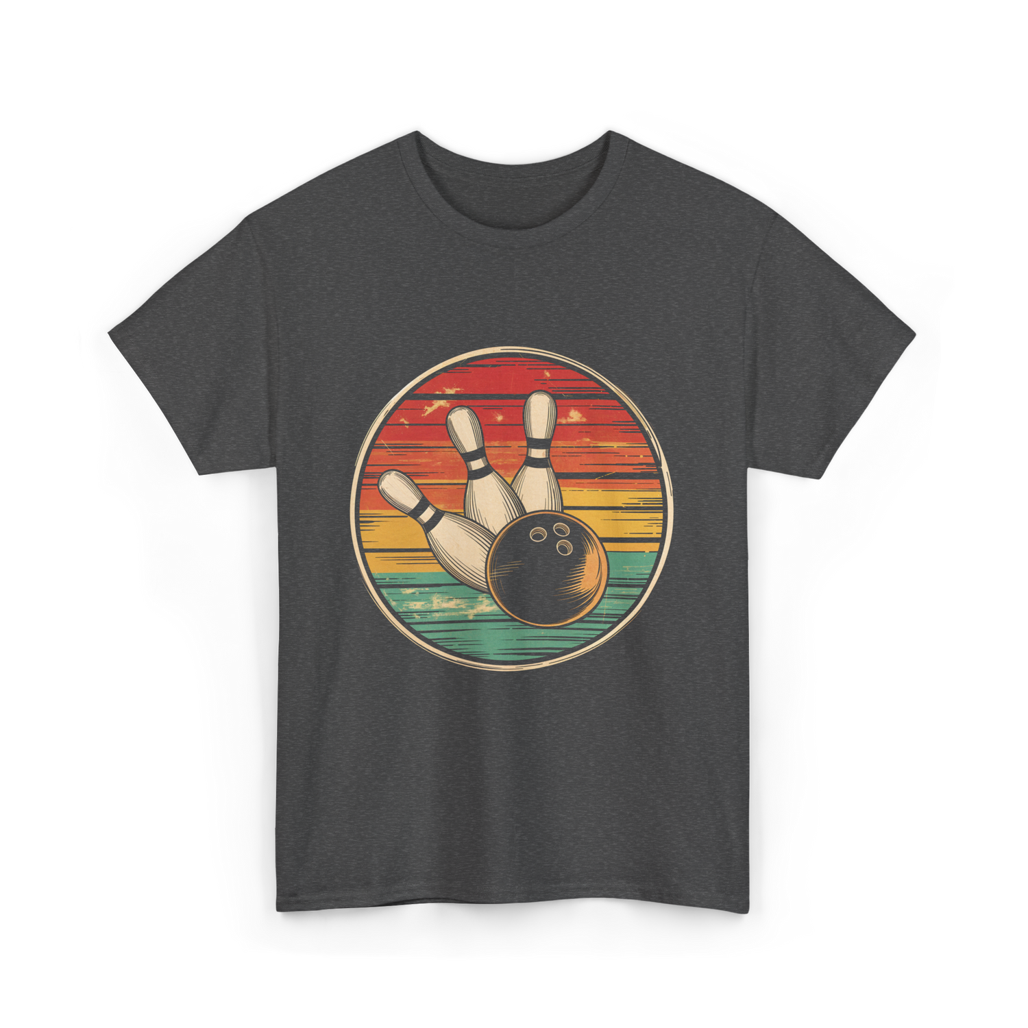 Bowling Vintage Retro Bowling T-Shirt - Dark Heather
