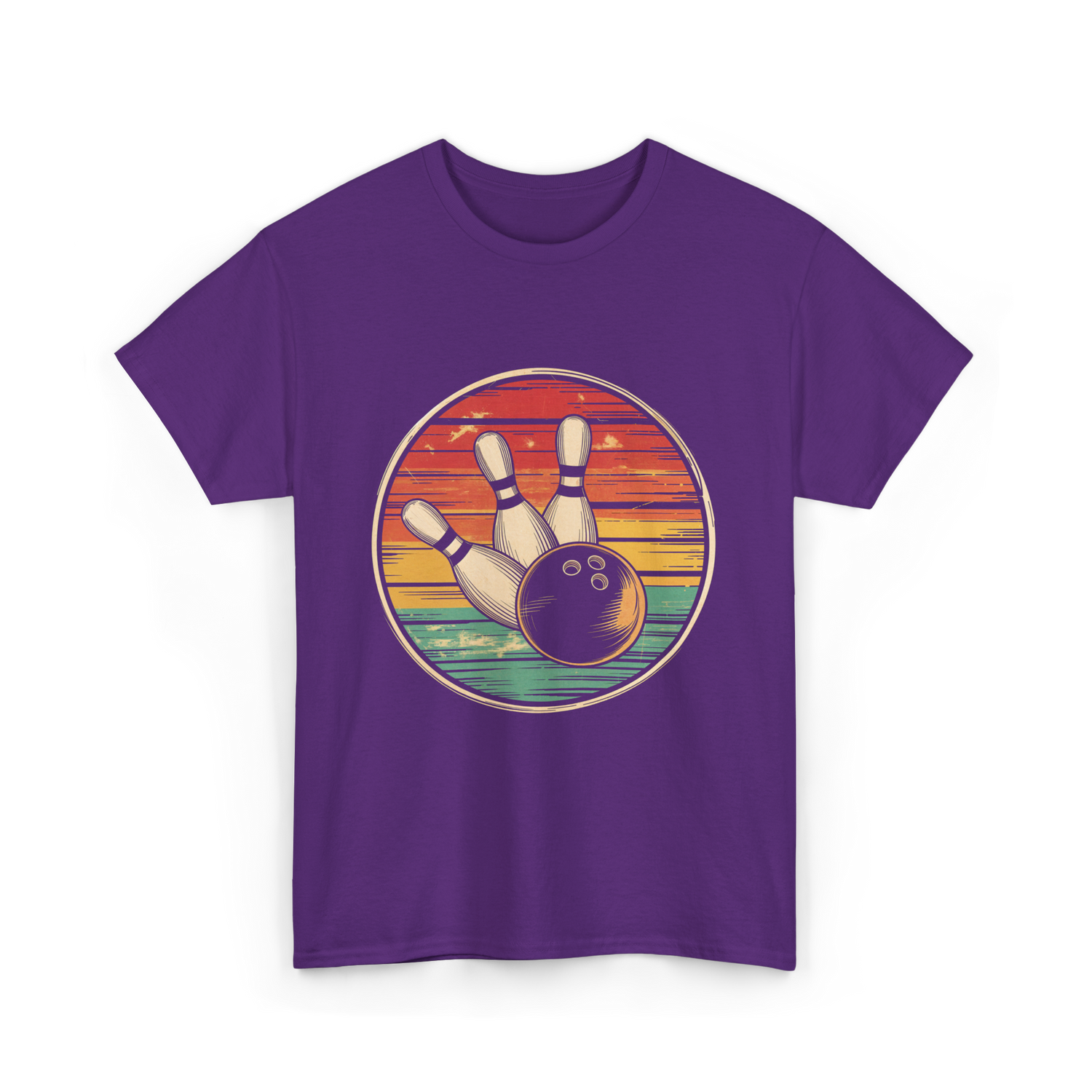 Bowling Vintage Retro Bowling T-Shirt - Purple