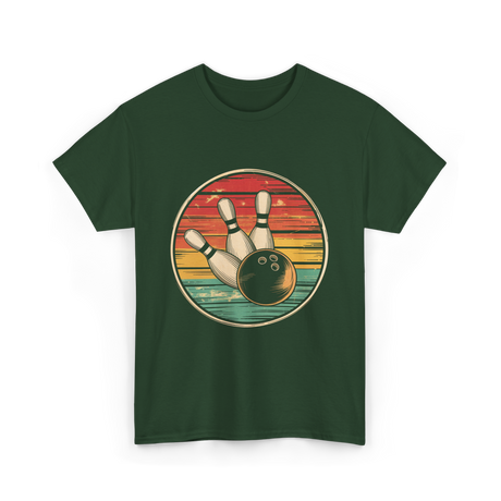 Bowling Vintage Retro Bowling T-Shirt - Forest Green