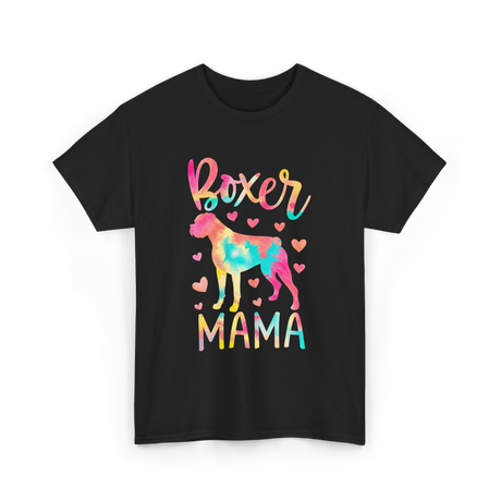 Boxer Mama Colorful Boxer Dog Mom T-Shirt - Black