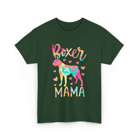 Boxer Mama Colorful Boxer Dog Mom T-Shirt - Forest Green