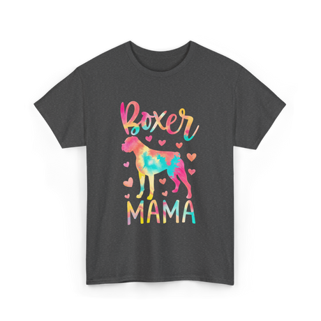 Boxer Mama Colorful Boxer Dog Mom T-Shirt - Dark Heather