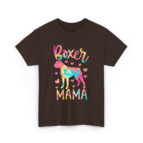 Boxer Mama Colorful Boxer Dog Mom T-Shirt - Dark Chocolate