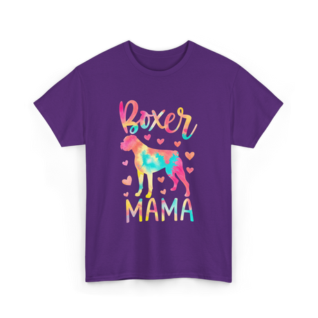 Boxer Mama Colorful Boxer Dog Mom T-Shirt - Purple