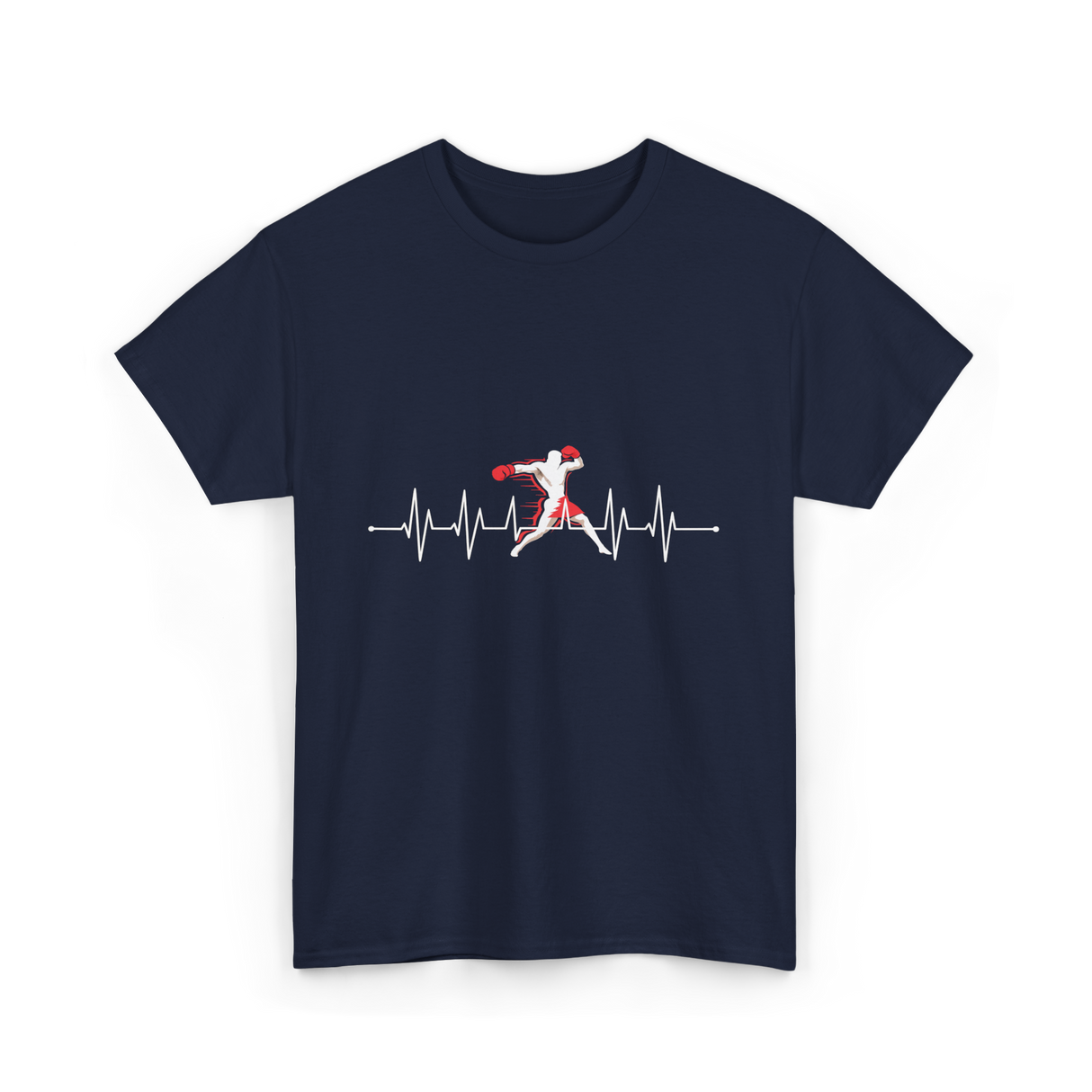 Boxing Heartbeat Sports Boxing T-Shirt - Navy