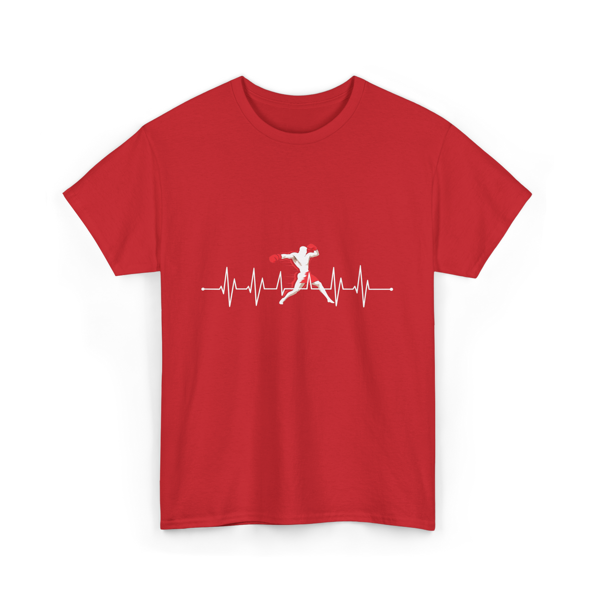 Boxing Heartbeat Sports Boxing T-Shirt - Red