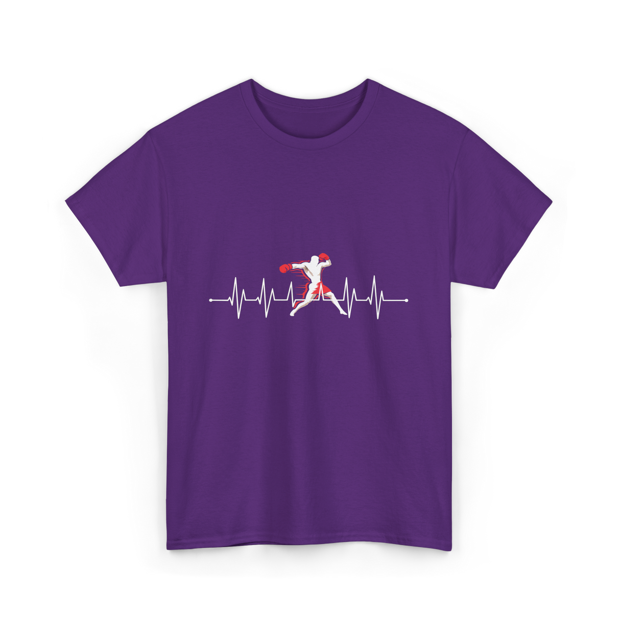 Boxing Heartbeat Sports Boxing T-Shirt - Purple