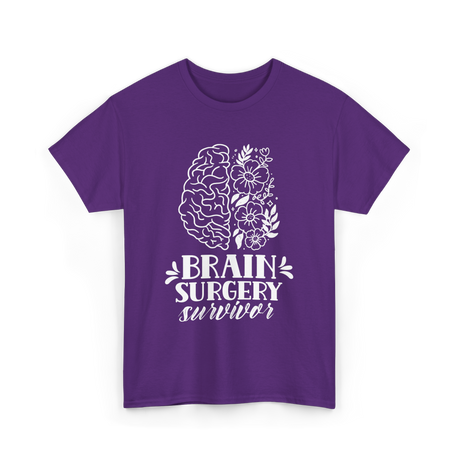 Brain Surgery Survivor Brain Health T-Shirt - Purple