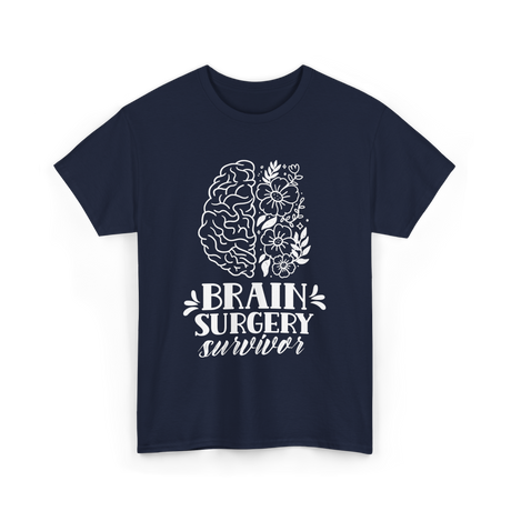 Brain Surgery Survivor Brain Health T-Shirt - Navy