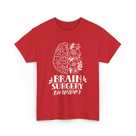 Brain Surgery Survivor Brain Health T-Shirt - Red