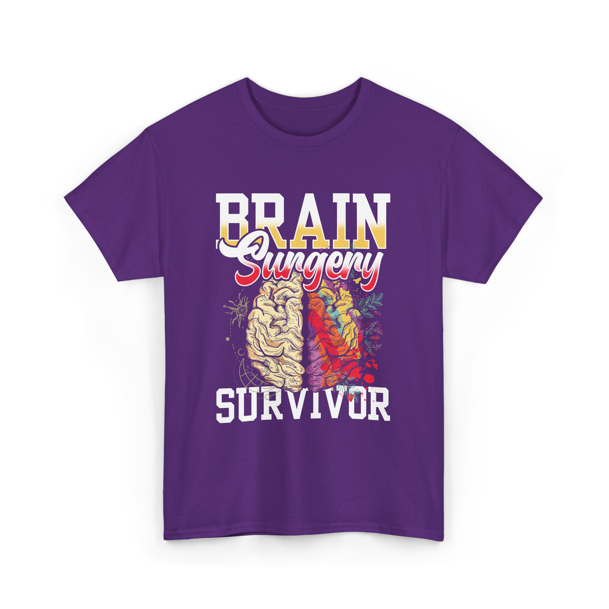 Brain Surgery Survivor Brain Health T-Shirt - Purple