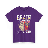 Brain Surgery Survivor Brain Health T-Shirt - Purple