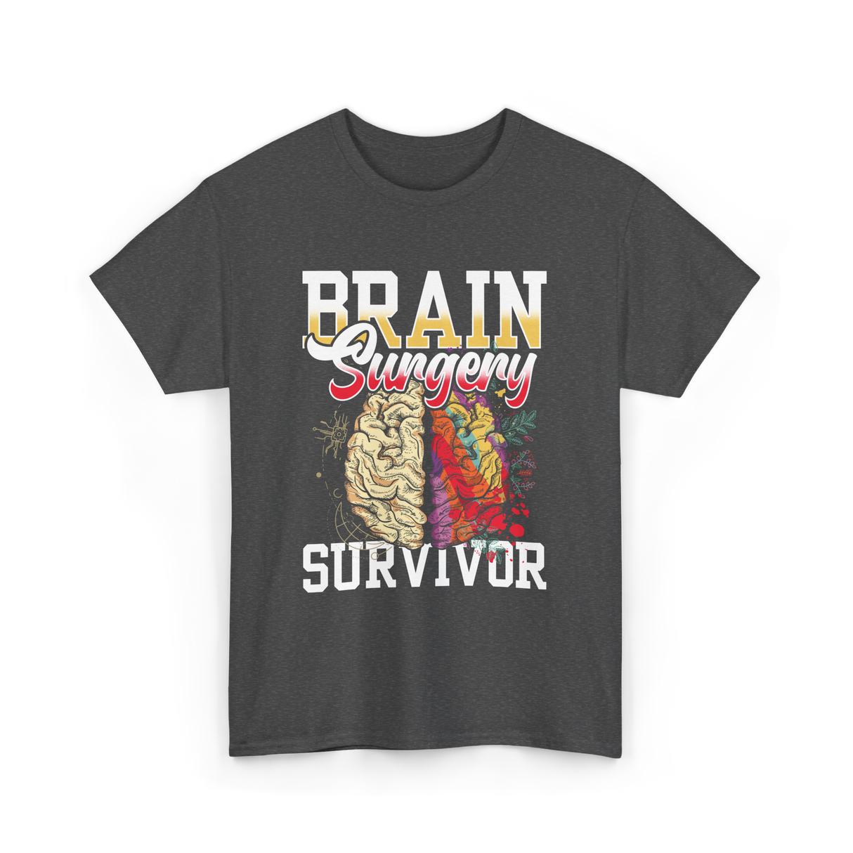 Brain Surgery Survivor Brain Health T-Shirt - Dark Heather