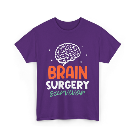 Brain Surgery Survivor Brain Surgery T-Shirt - Purple