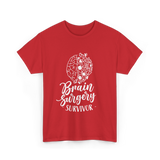 Brain Surgery Survivor Medical Journey T-Shirt - Red